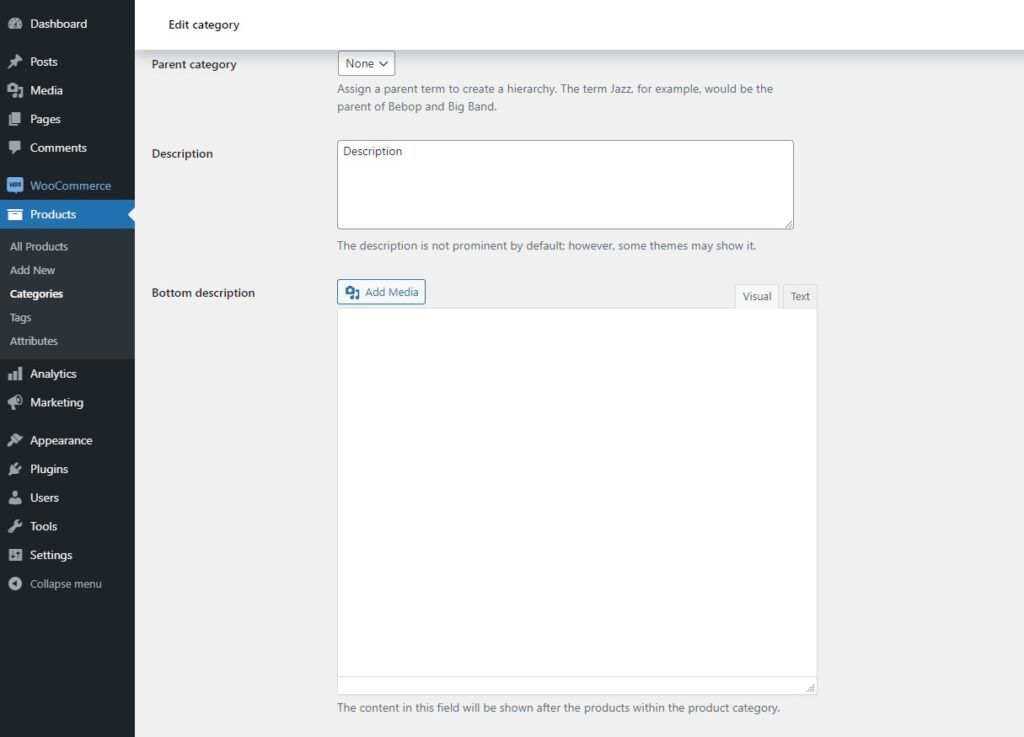Woocommerce Descripcion Inferior En Categorias De Producto